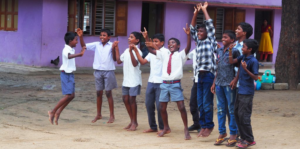 Boys playing in SDA School in South India