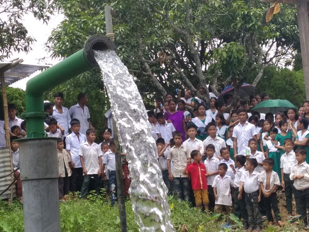 Water flowing at the school