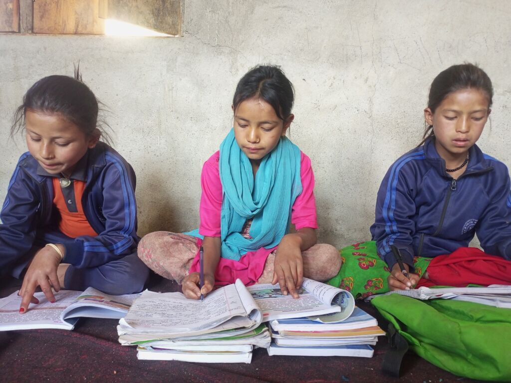 Karishma studying at school with friends 2